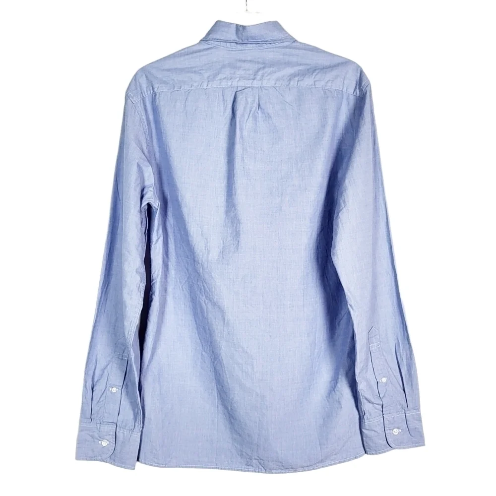 J.CREW Slim Fit Cotton Button Down Shirt Blue NWT wedding guest special occasion